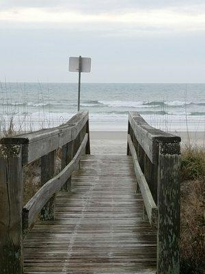 The beach access