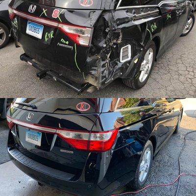 Before and after on a Honda Odyssey.