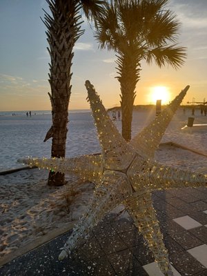 Christmas decorations, palm trees, beach & setting sun plus hanging with my honey & #1 son, priceless!!