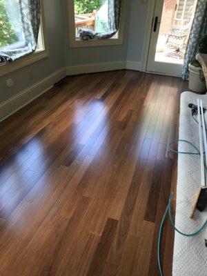 Hardwood install with some added features. Customer was highly pleased.