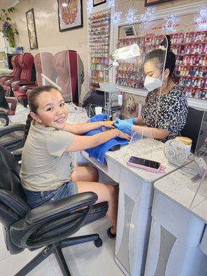 Daddy Daughter time at nail salon