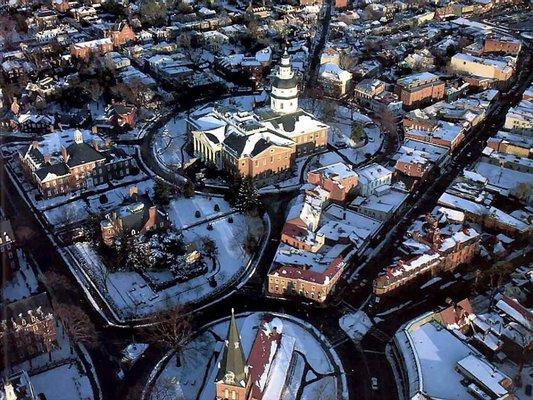 An aerial view of our office and the state capital building. What a great place to live!