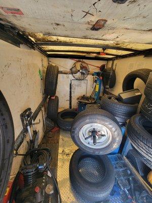 Mobile Tire Shop, New & Used tire replacement & installation on scene. Home, office or side of the road. WE BRING THE TIRE SHOP TO YOU