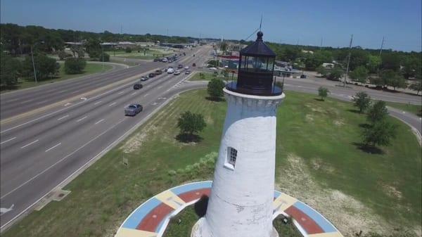 Light house on highway 90 coming into Pascagoula