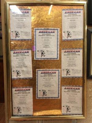 American Ballroom teaching certificate