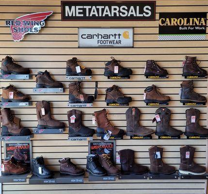 Large selection of metataral safety footwear.