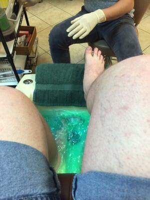 The beginning of my pedicure.