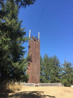 Zip line tower