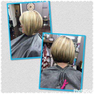 Beautiful inverted Bob with some High and Low lights