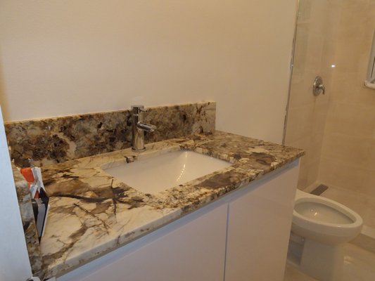 Exotic granite.  They fabricated a taller backsplash which we needed. Granite crystals are translucent.