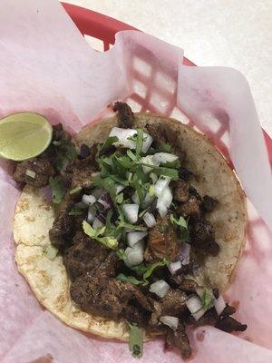 Taco asada- very good! Great with their salsa verde