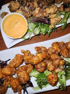 Calamari, bang bang shrimp