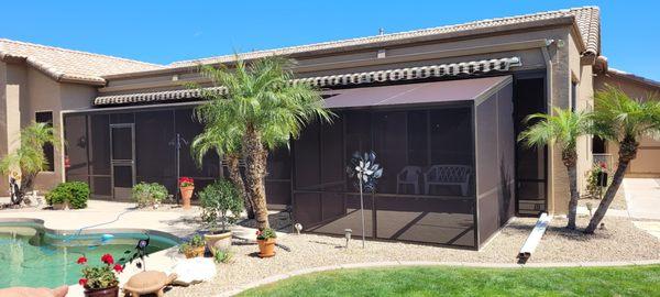 Patio screen enclosure using 80% sunscreen