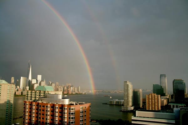 A double rainbow one day out the window!