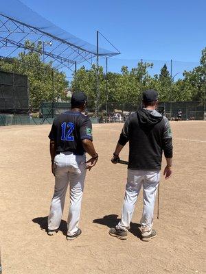 EJ and Trevor Bormann at practice.