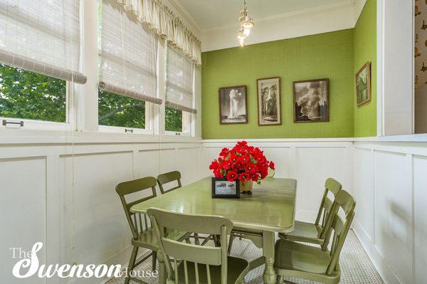 the breakfast nook that used to be an outside porch until the 1928 remodel