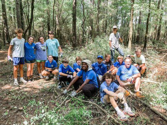 Service Learning: helping clear Audubon Acres trail.