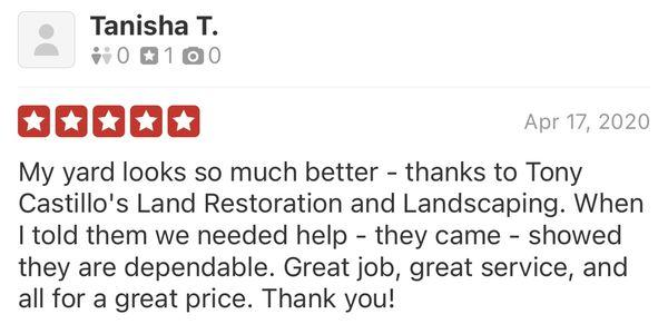 A review from a happy customer.