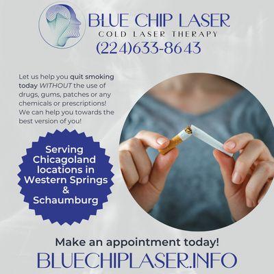 Blue Chip Laser is a smoking cessation program to help you quit smoking, make an appointment today!