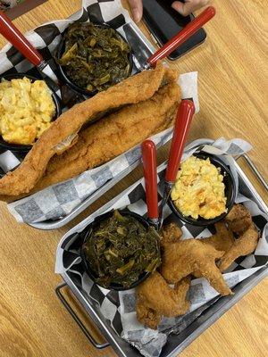 Fried chicken/whiting fish platters.