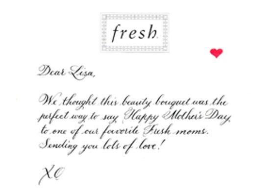 Handwritten note for FRESH