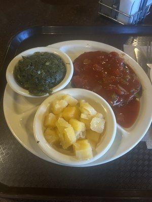 Mustard greens, meatloaf, and rutabagas!