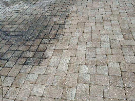 In the Midst of Completion of Pressure Washing,and Sealing Pavers once Completed Pressure Washing!