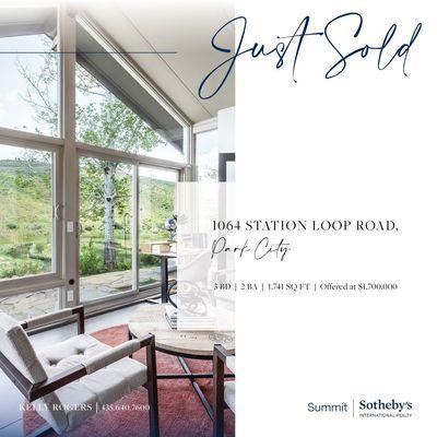 Just Sold - 1064 Station Loop Road, Park City