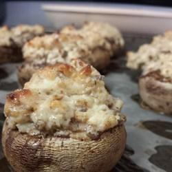 Baby bella mushrooms stuffed with a creamy combination of cheese, garlic and spices.