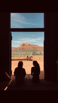 You just can't beat this view! We have around 25 horses and train in both English and Western riding, as well as just enjoying the trails!