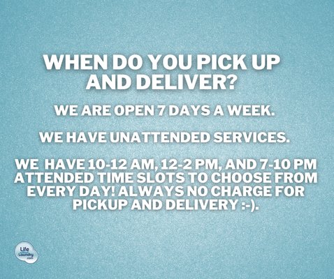 Pickup and Delivery Times