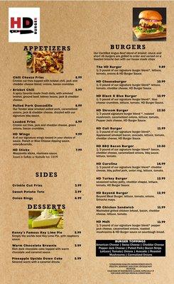 HD Burger Menu