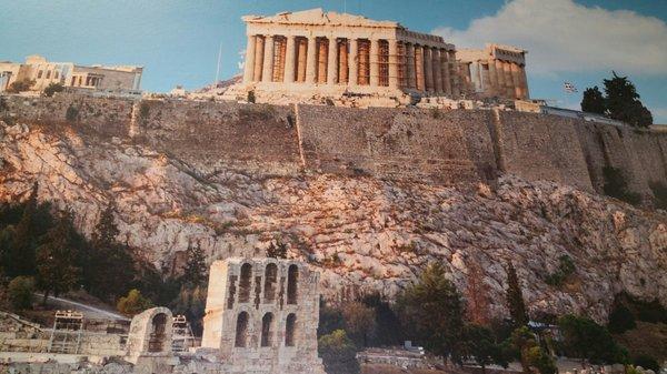 Akropolis Gyro & Pizza, Henderson NV. Photo murals of their great Greek hertiage.  I visited this UNESCO World Heritage Site two years ago.