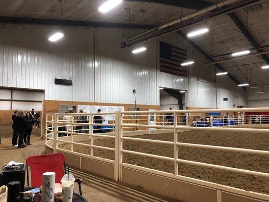 Last day of the horse show and the entrances of the practice arena