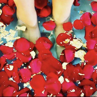 Rose Petal Pedicures!