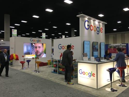 Google booth at the National Minority Supplier Development Council conference, playing six videos produced by Crushpix for Agency Republica.