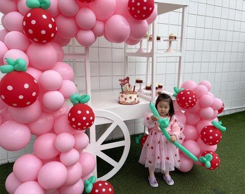 Strawberry theme bday