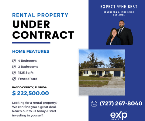 Looking to enter the rental market? There are great deals to be found in PASCO county and we're here to help you find them.