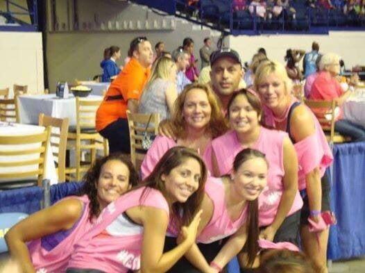 Zumba Fitness during halftime show at WNBA Chicago Sky game.