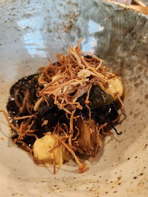 mushrooms, beef garum, fermented ramps, yeast