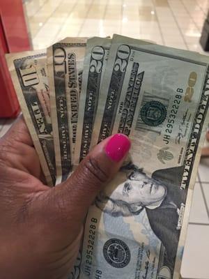 Excuse the money. Nails done by Nhi Nhi at Shiny Nails on 6/4/15