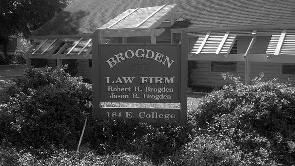 Brogden Law Firm, LLC - front sign and entrance to the general trial practice law firm.