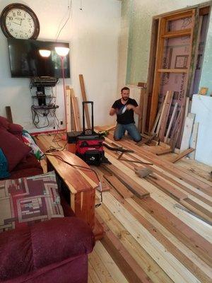 A living room floor - Pine, Redwood, Cherry, Oak