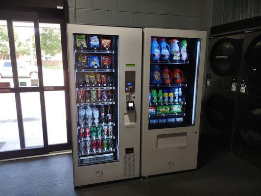 Vending machine for your laundry needs and snacking needs.