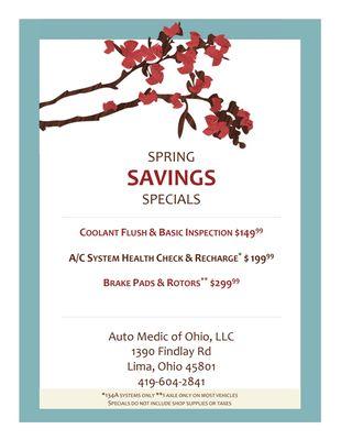 Spring Savings Specials