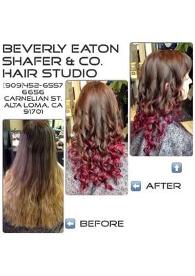 Freshened my client's old ombre up with a red violet color gloss!