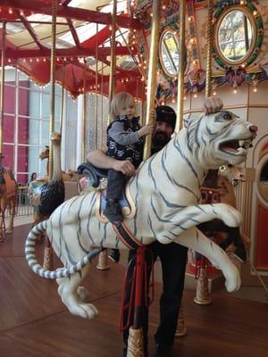 Me and little Berrian on the carousel