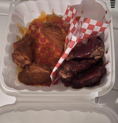 Paid $19.56 & only got SIX wings! I ordered half bbq & half buffalo & was given only half my order of 12...