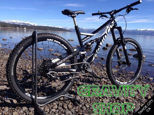 Custom Devinci Carbon Spartan 28.2 lbs with XO 1 build,Pike,Monarch Debon air.Lake Tahoe behind.