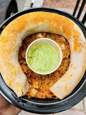 Ethiopian style breakfast &veggie sambosa on side